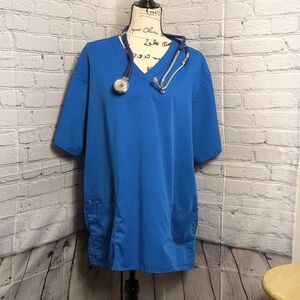 Royal blue scrub top